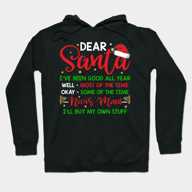 dear Santa I've been good all year never mind I buy my own stuff Hoodie by TeesCircle